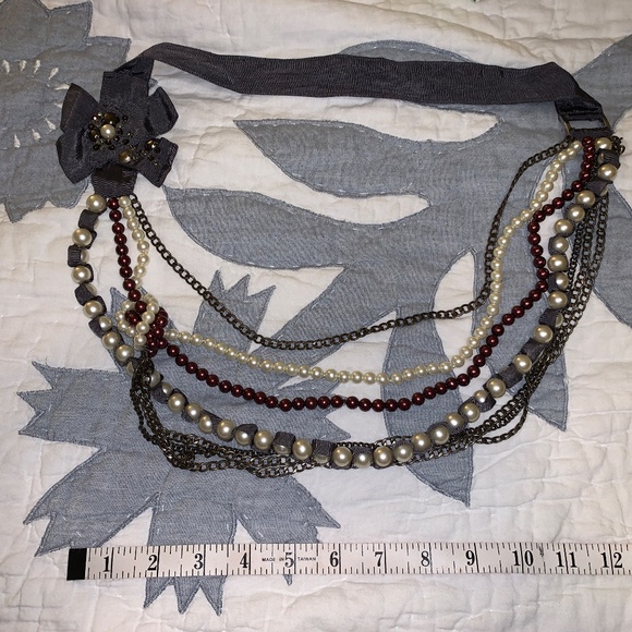 Stella & Dot Musette Chain, Pearl Crystal Necklace - Picture 2 of 8